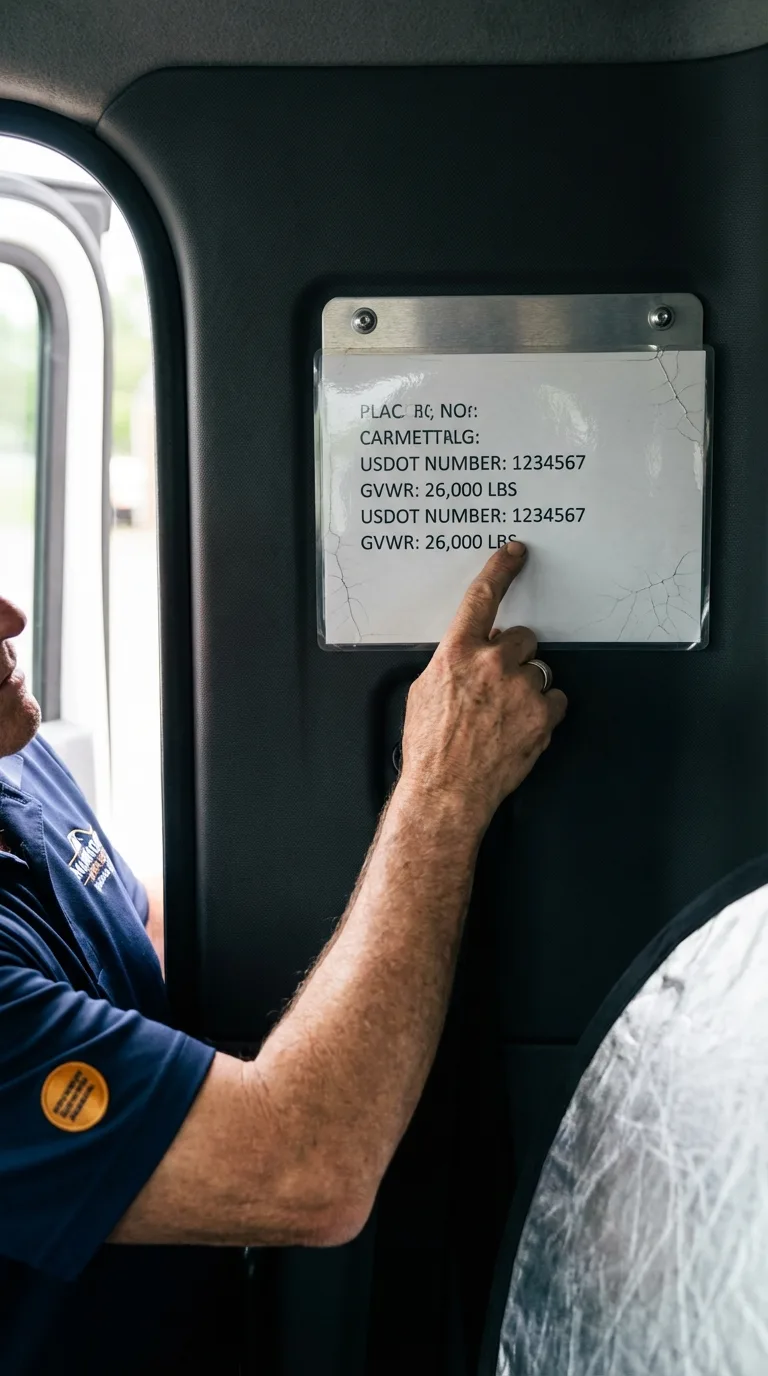 USDOT licensing placard verification in Estancia